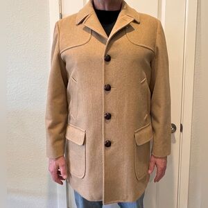 Vintage Pendleton 100% Pure Virgin Wool Men’s Camel Brown Coat Size 46L